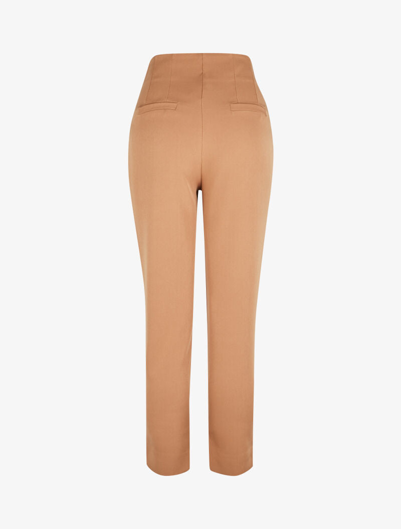 Pantalon de tailleur avec coutures - camel - 2