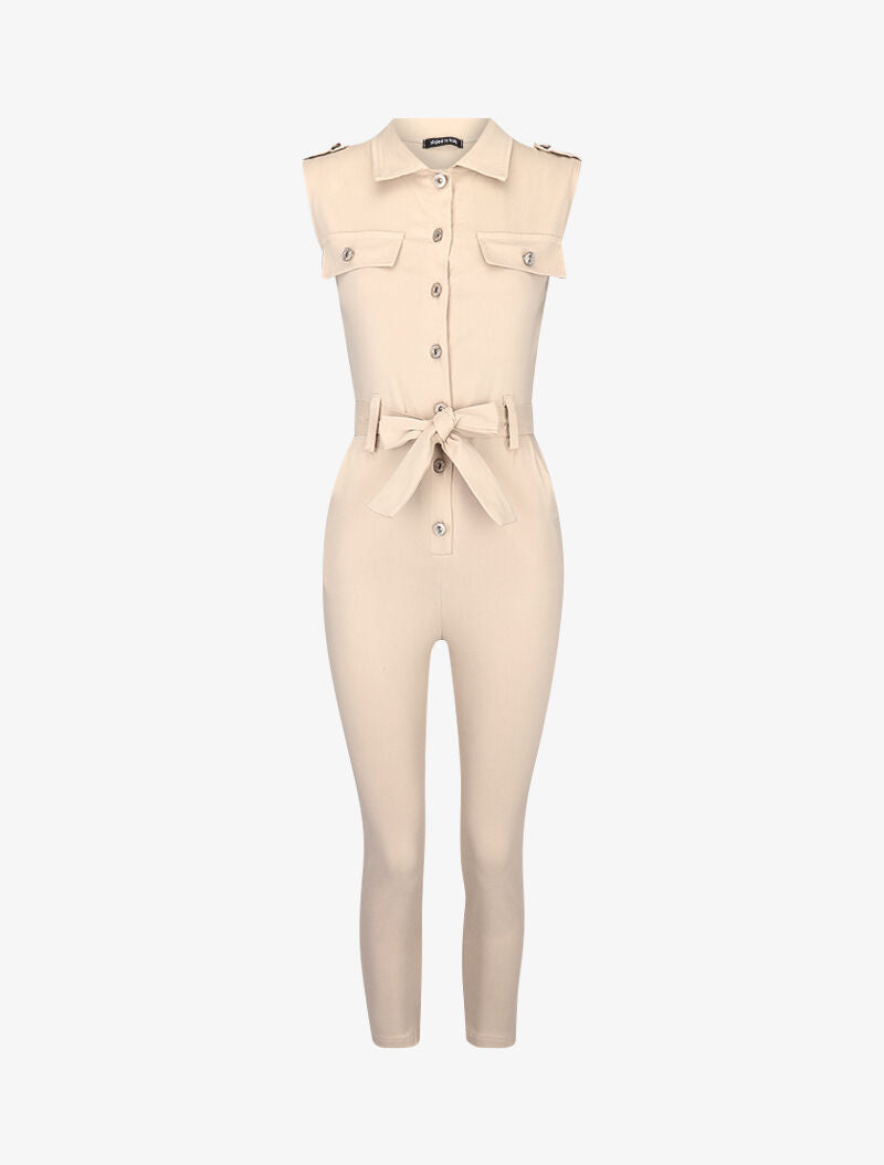 Combinaison 7/8 style saharienne - beige
