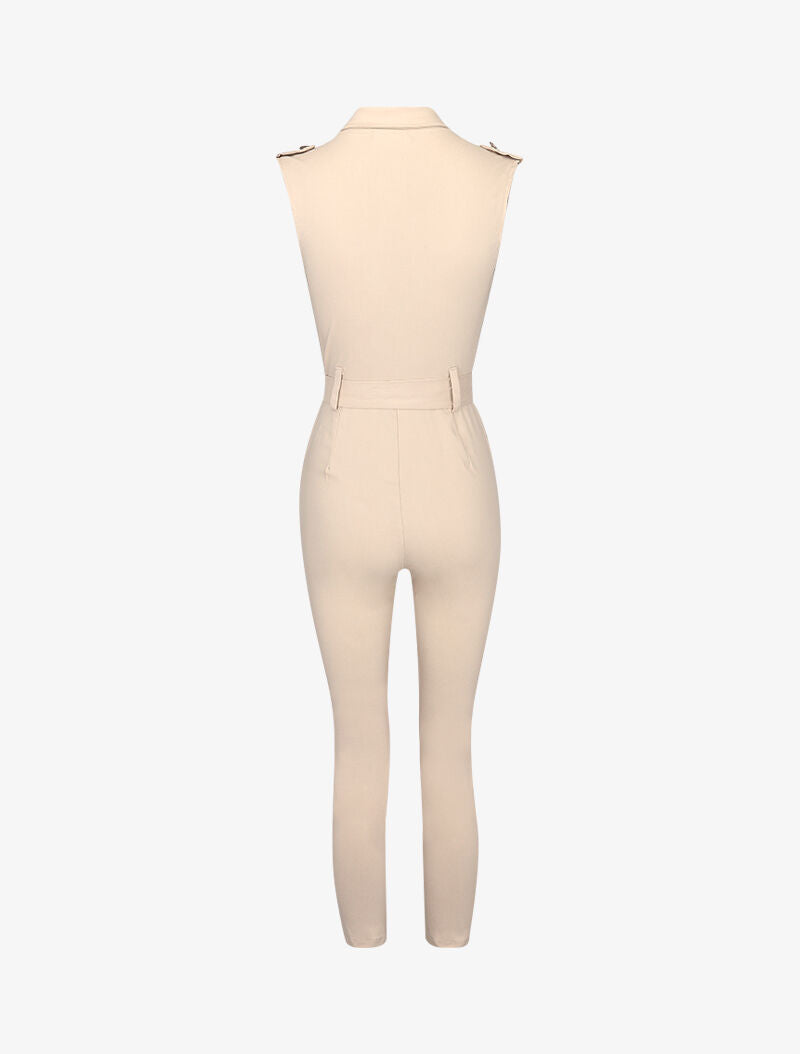 Combinaison 7/8 style saharienne - beige