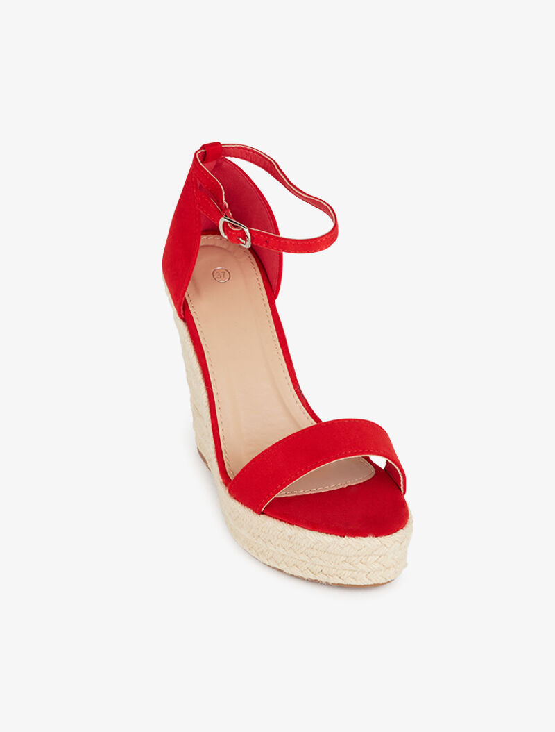 Compensées minimalistes hautes - rouge - 3