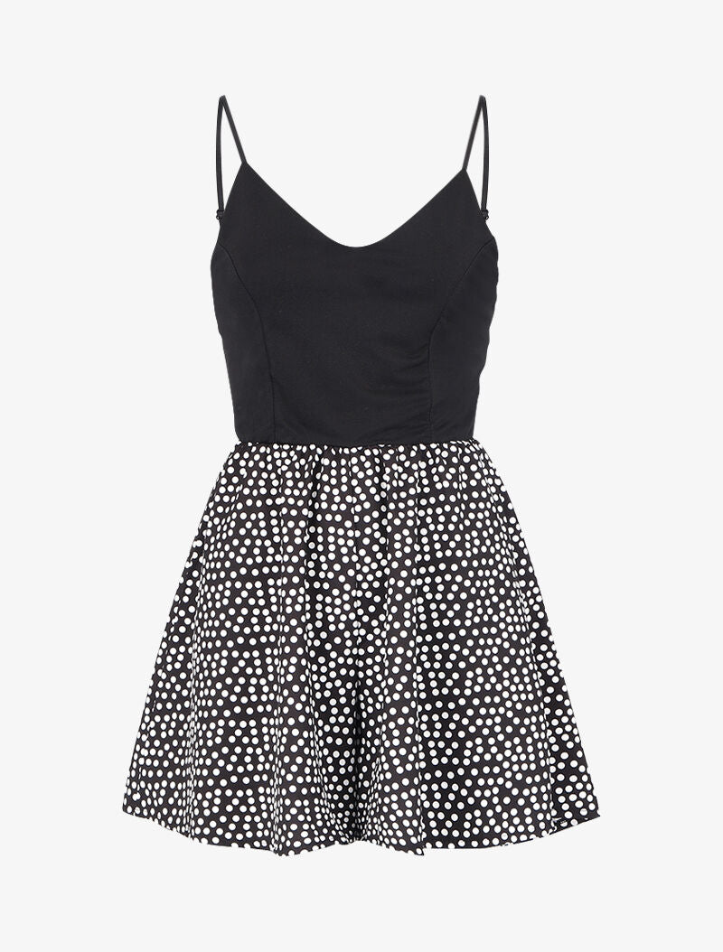 Combishort à imprimé pois - noir - 1