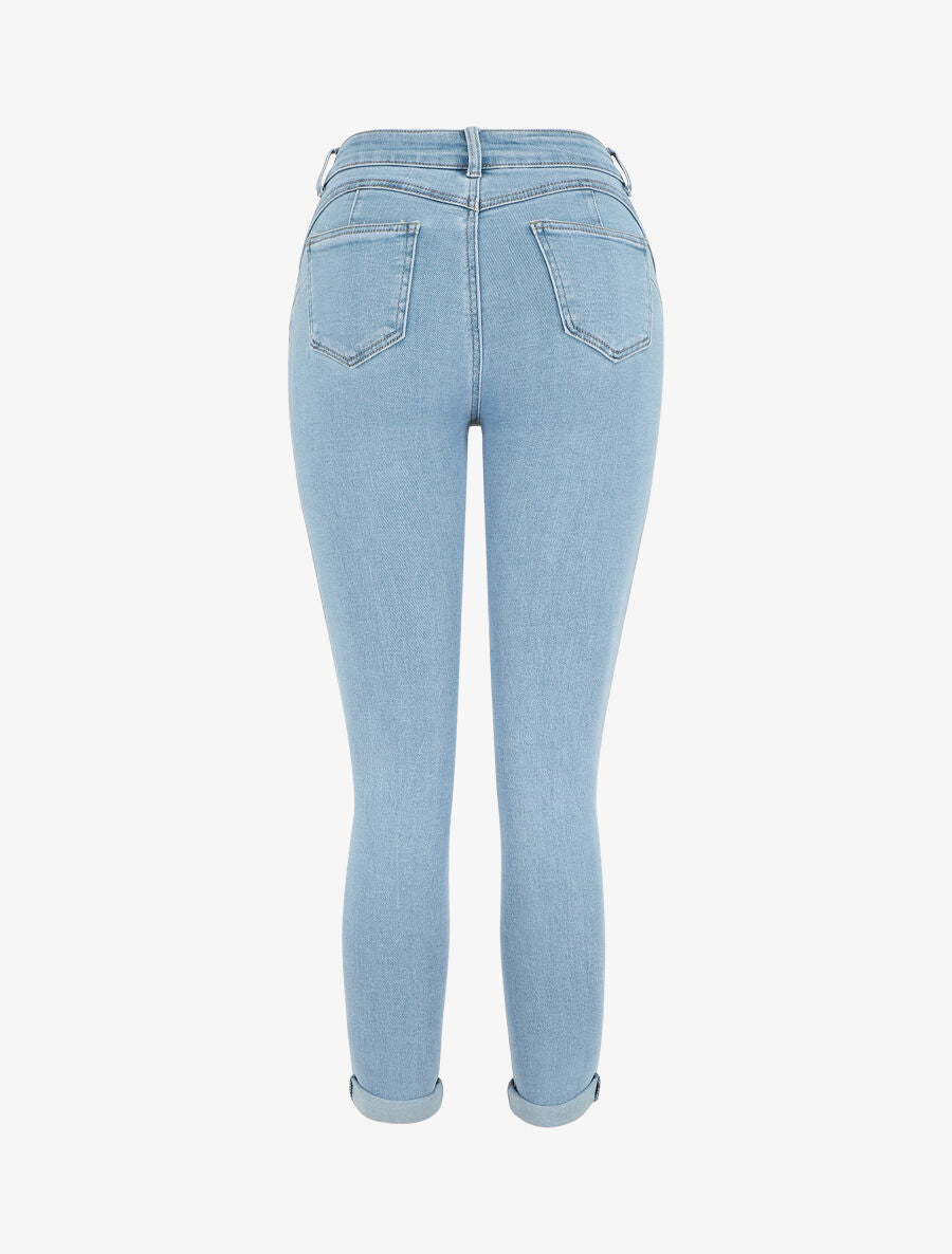 Jean push up à revers coupe slim - Bleu - 2