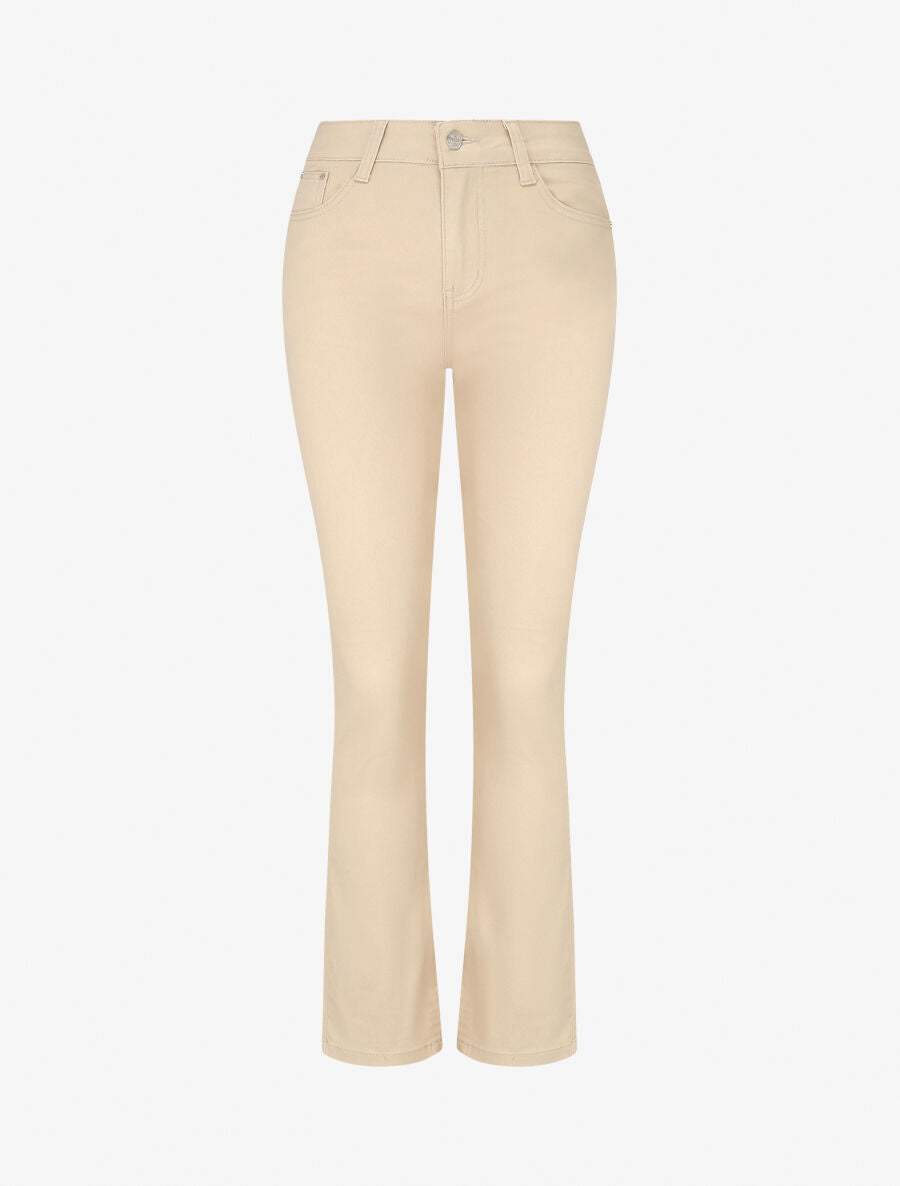 Jean droit grande taille effet push up - Beige - 1