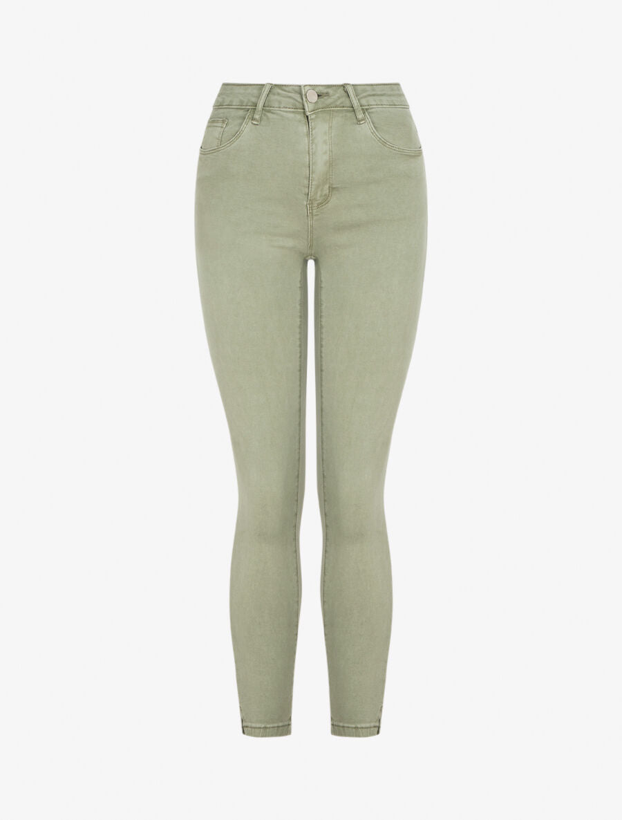 Jean uni standard coupe slim - Kaki clair - 1