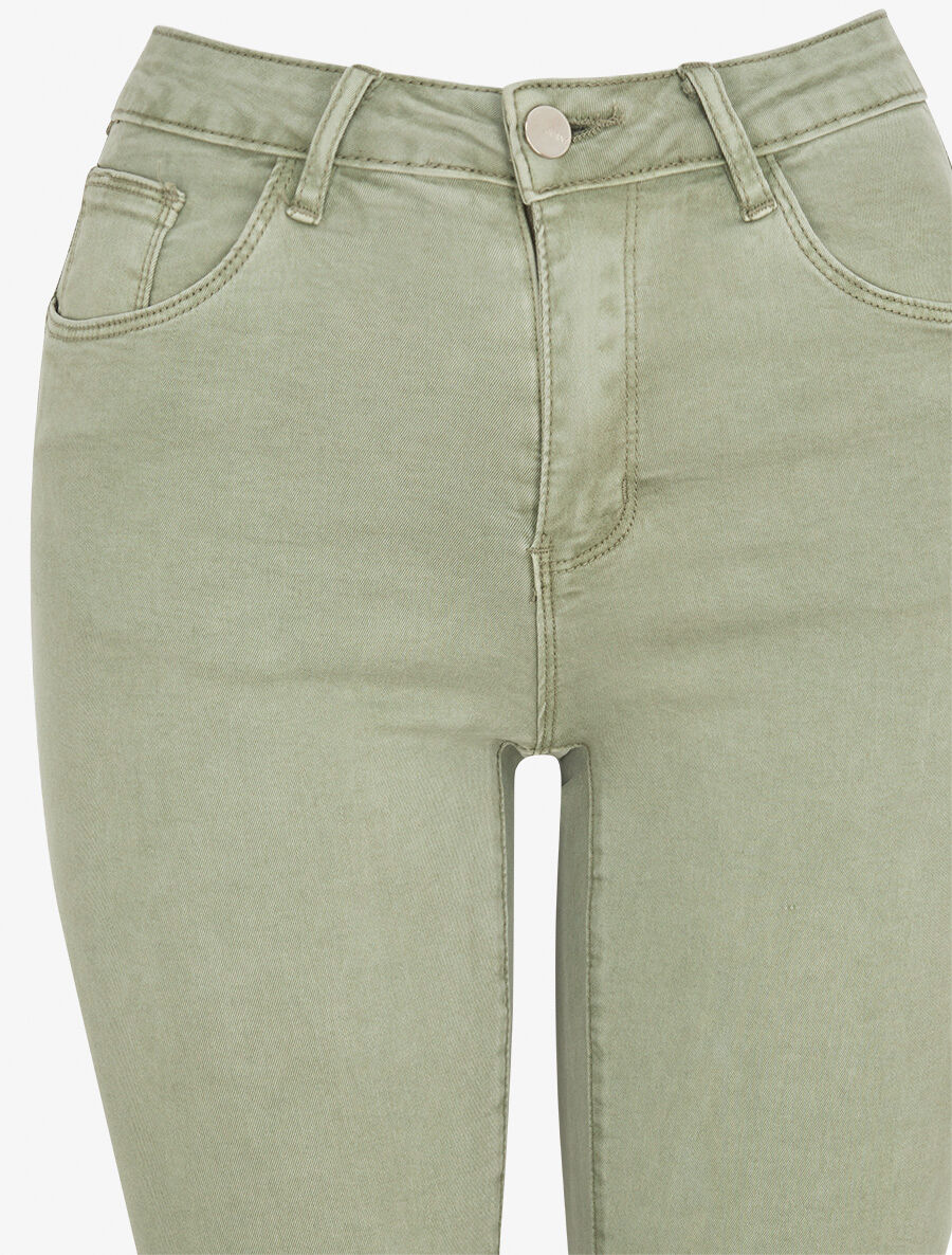 Jean uni standard coupe slim - Kaki clair - 3