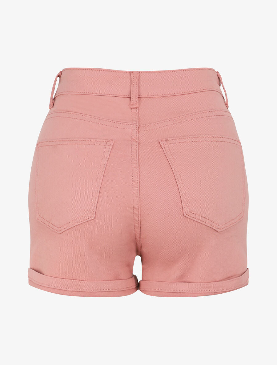 Short en jean à ourlets - Rose - 2