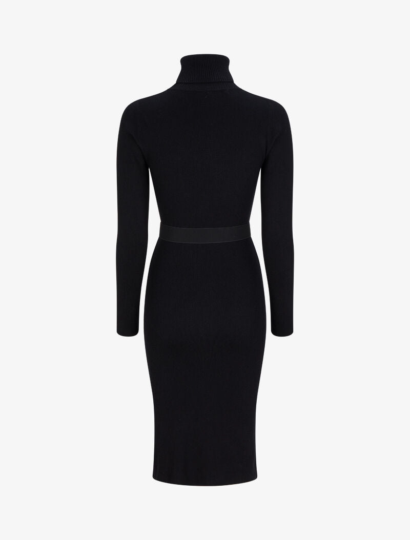 Robe pull longue à col roulé - Noir - 2