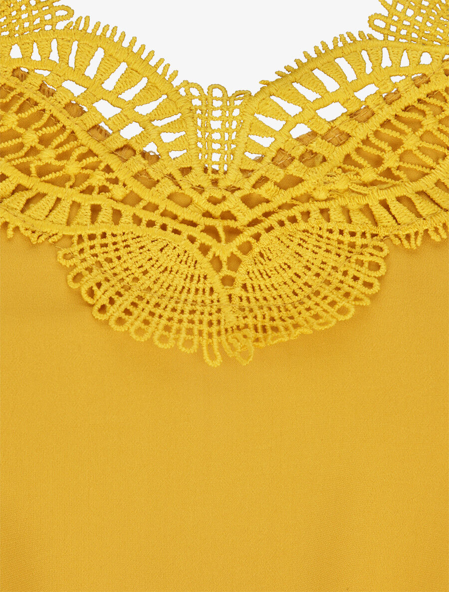 Combinaison fluide uni - Jaune moutarde - 3