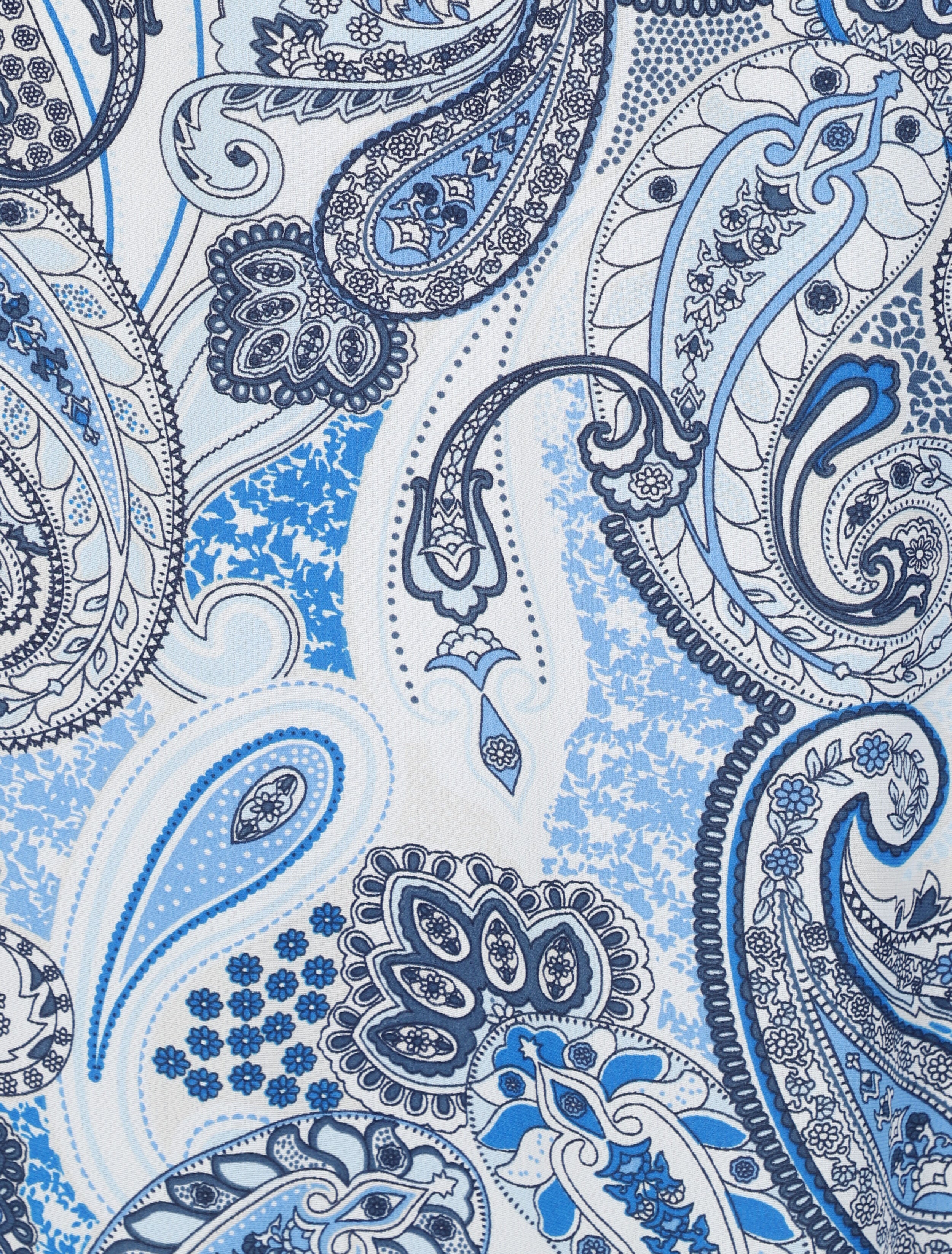 Robe longue empire imprimé cachemire à bretelles - Bleu - 3