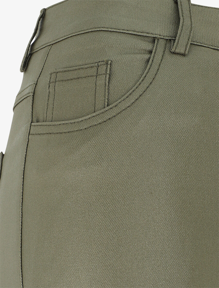 Pantalon slim effet ciré - Kaki - 3