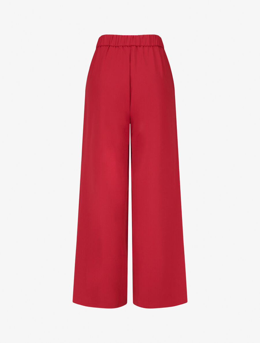 Pantalon ample taille haute à boucle fantaisie - Rouge - 2