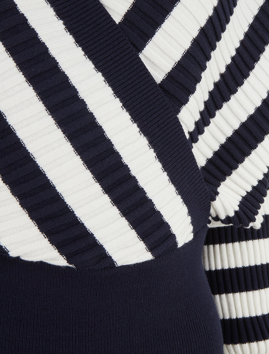 Pull cache-coeur à rayures - Marine - 3