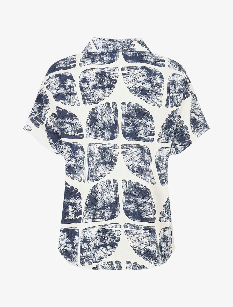 Chemise ample manches courtes imprimé fantaisie - Marine - 2