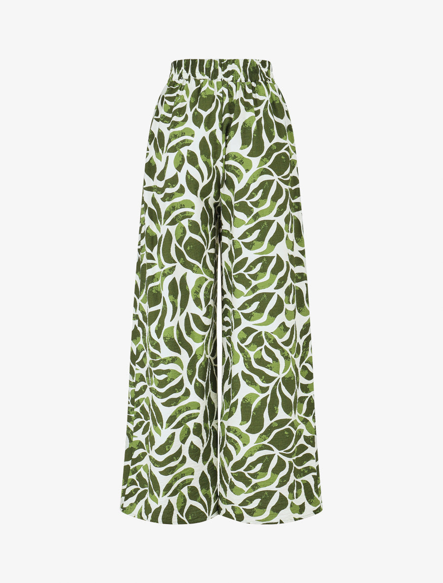 Pantalon droit imprimé abstrait - Kaki - 2
