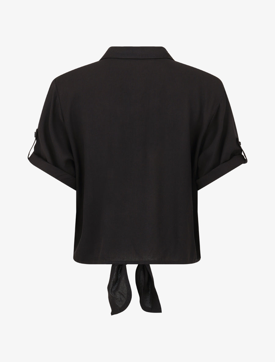 Top uni à nouer - Noir - 2