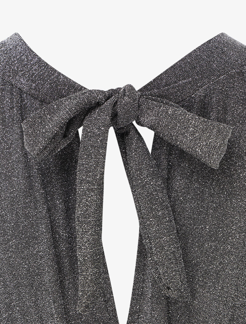 Robe longue plissée et irisée - Argent - 3