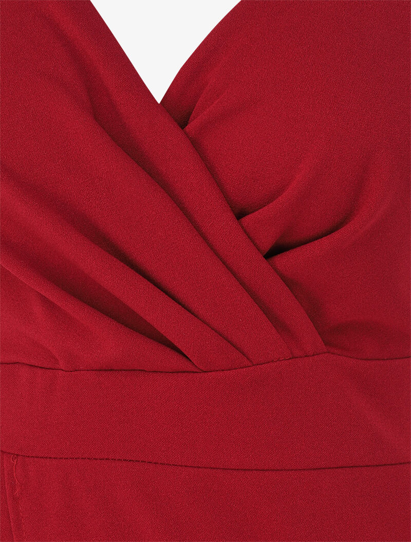 Robe cache-coeur asymétrique à fines bretelles - Bordeaux - 3