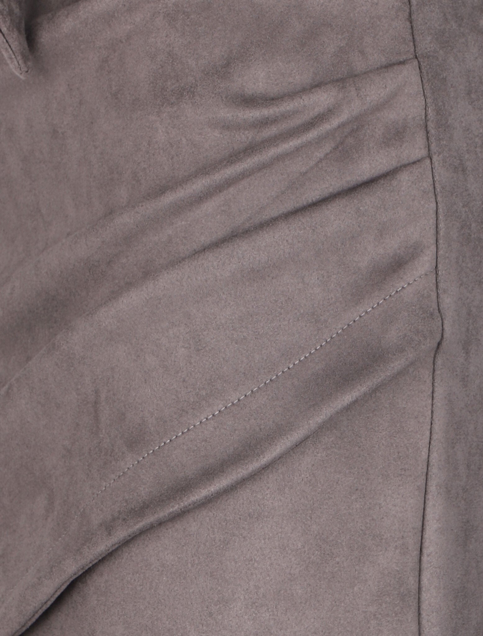 Jupe en suédine drapée style portefeuille - Gris foncé - 3