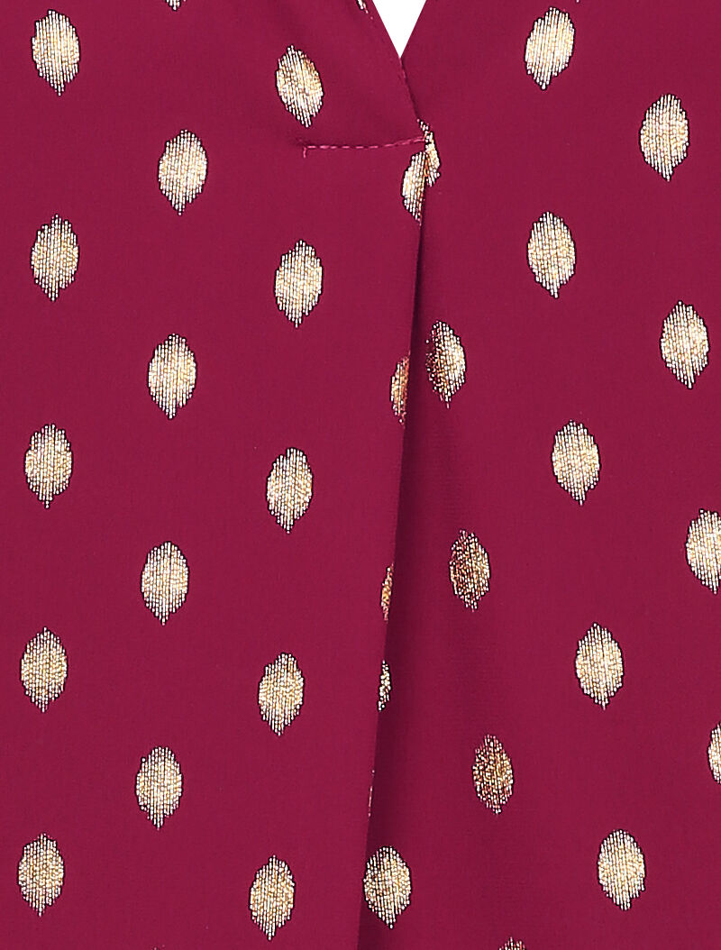 Blouse irisée à col stylisé - Bordeaux - 3