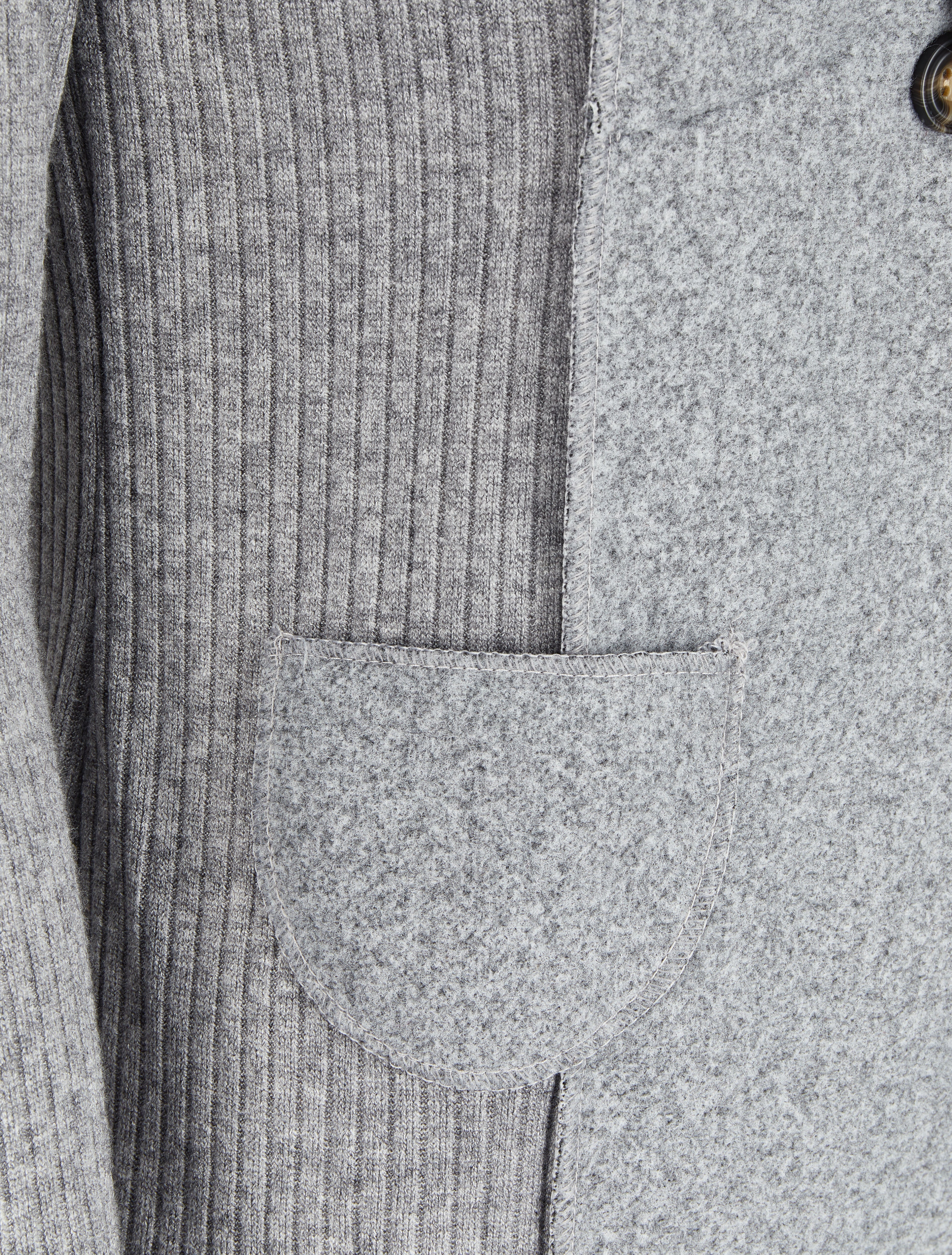 Gilet côtelé à pans asymétriques - Gris chiné - 3