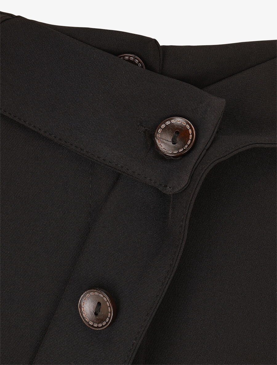 Pantalon ceinturé à taille élastiquée - Noir - 3