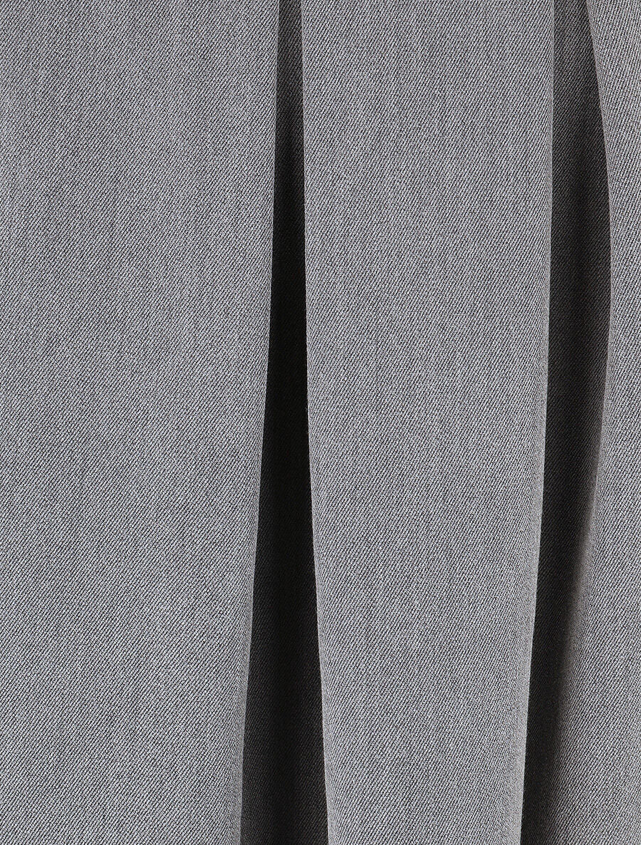 Jupe longue unie à taille élastiquée - Gris - 3