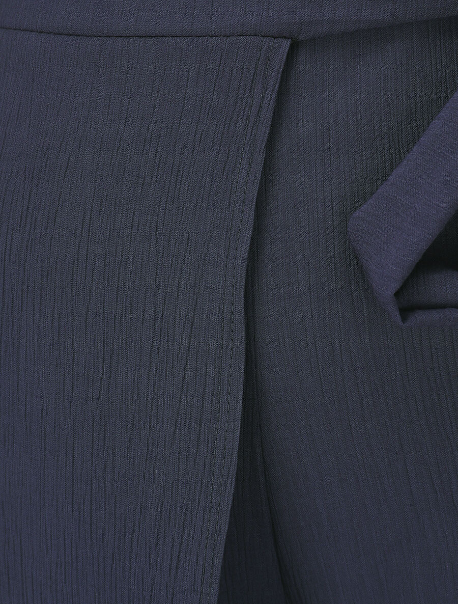 Pantalon texturé à pans - Marine - 3
