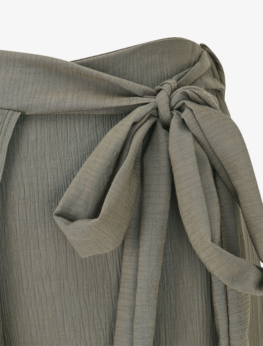 Pantalon texturé à pans - Kaki - 3