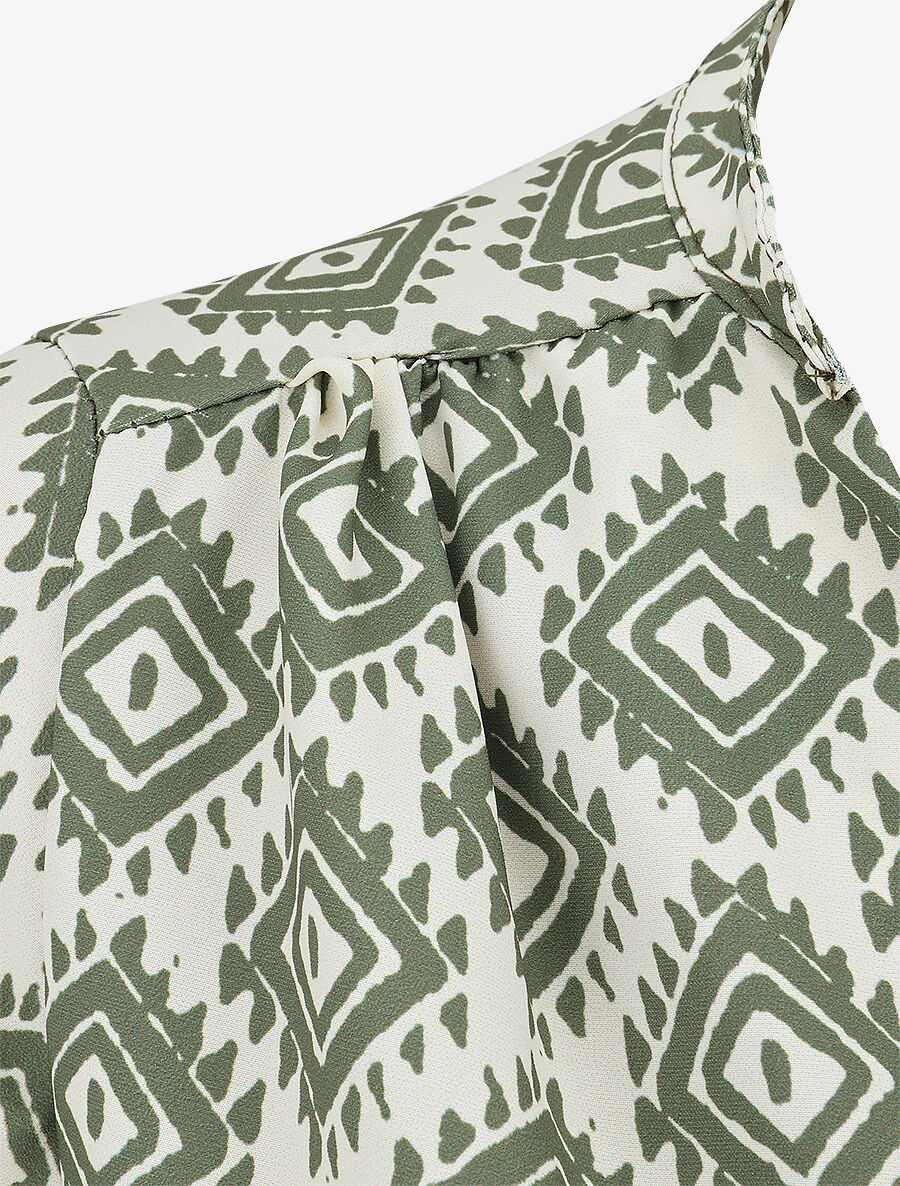 Blouse manches longues imprimé ikat - Kaki - 3