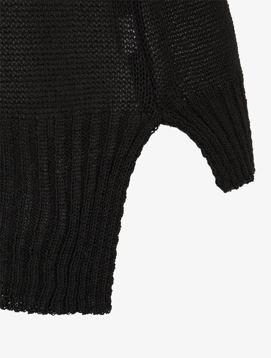 Top en maille à col V - Noir - 3