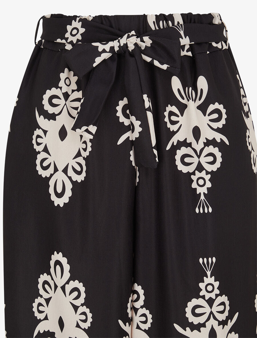 Pantalon ample à imprimé ikat - Noir - 3
