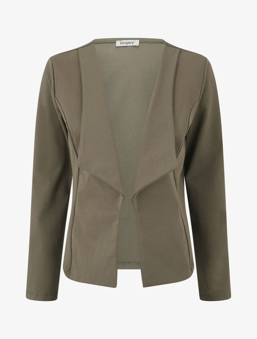 Veste en coton à col droit - Kaki - 4