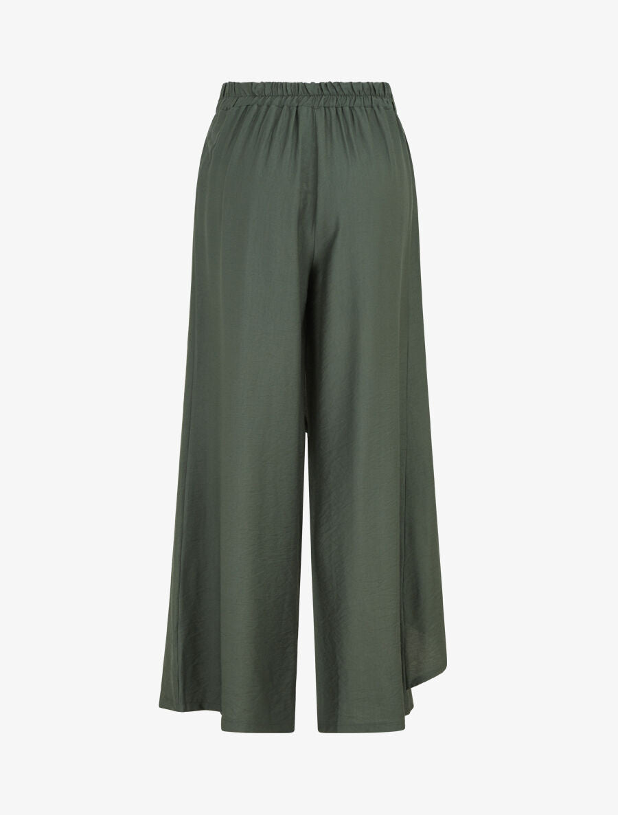 Pantalon droit uni à pan - Kaki - 2