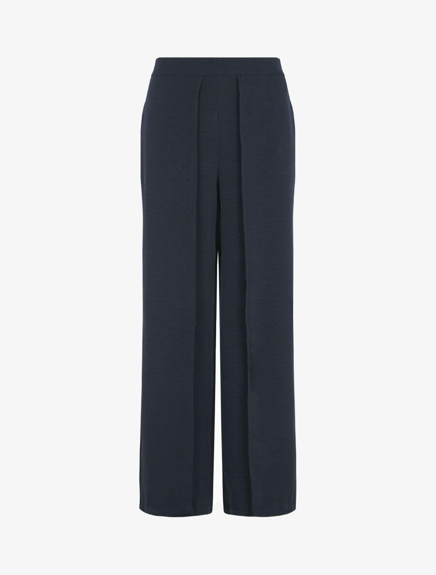 Pantalon fluide à double pans - Marine - 1