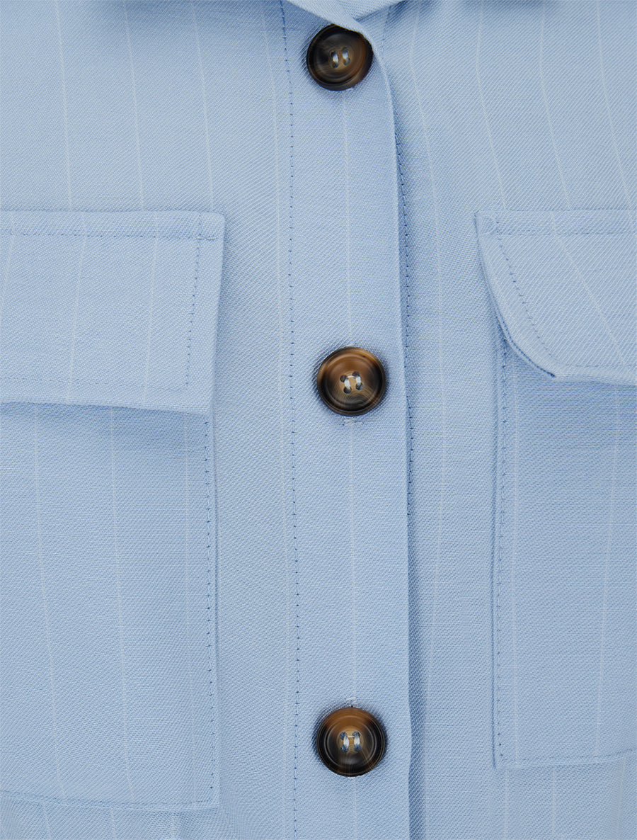 Robe droite à fines rayures - Bleu ciel - 3