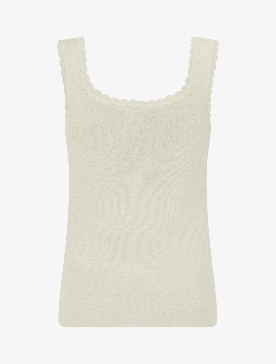 Débardeur irisé à col ondulé - Beige - 2