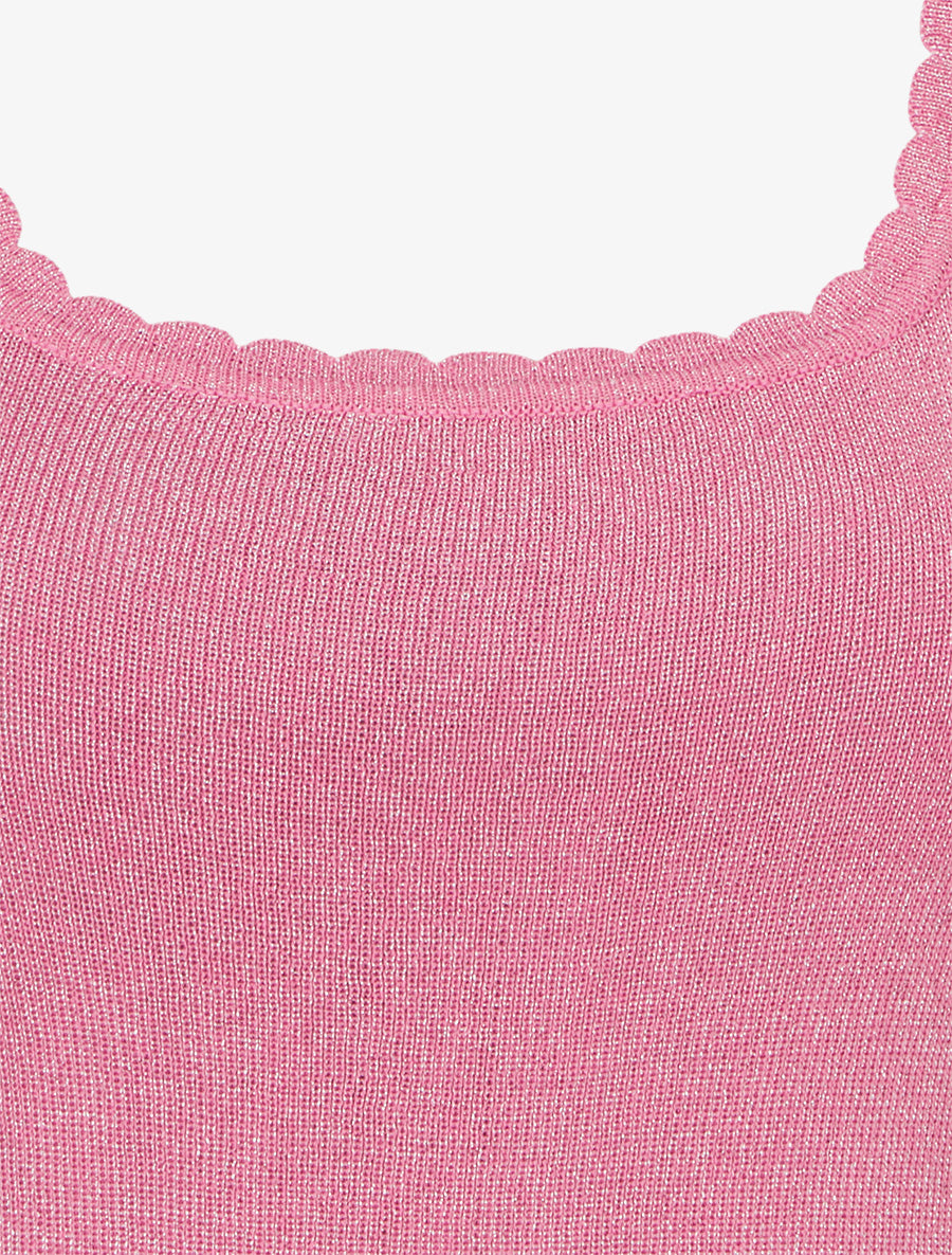Débardeur irisé à col ondulé - Rose bonbon - 3
