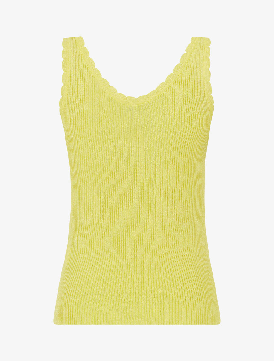 Débardeur festonné en maille irisée - Jaune - 2