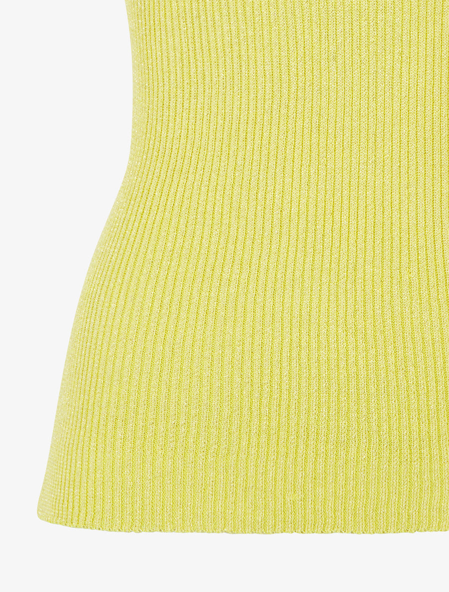 Débardeur festonné en maille irisée - Jaune - 3