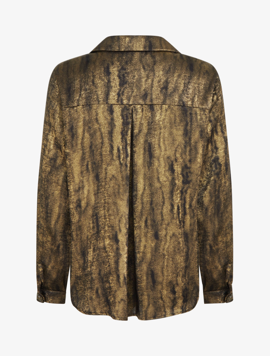 Chemise fluide irisée coupe droite - Or - 2