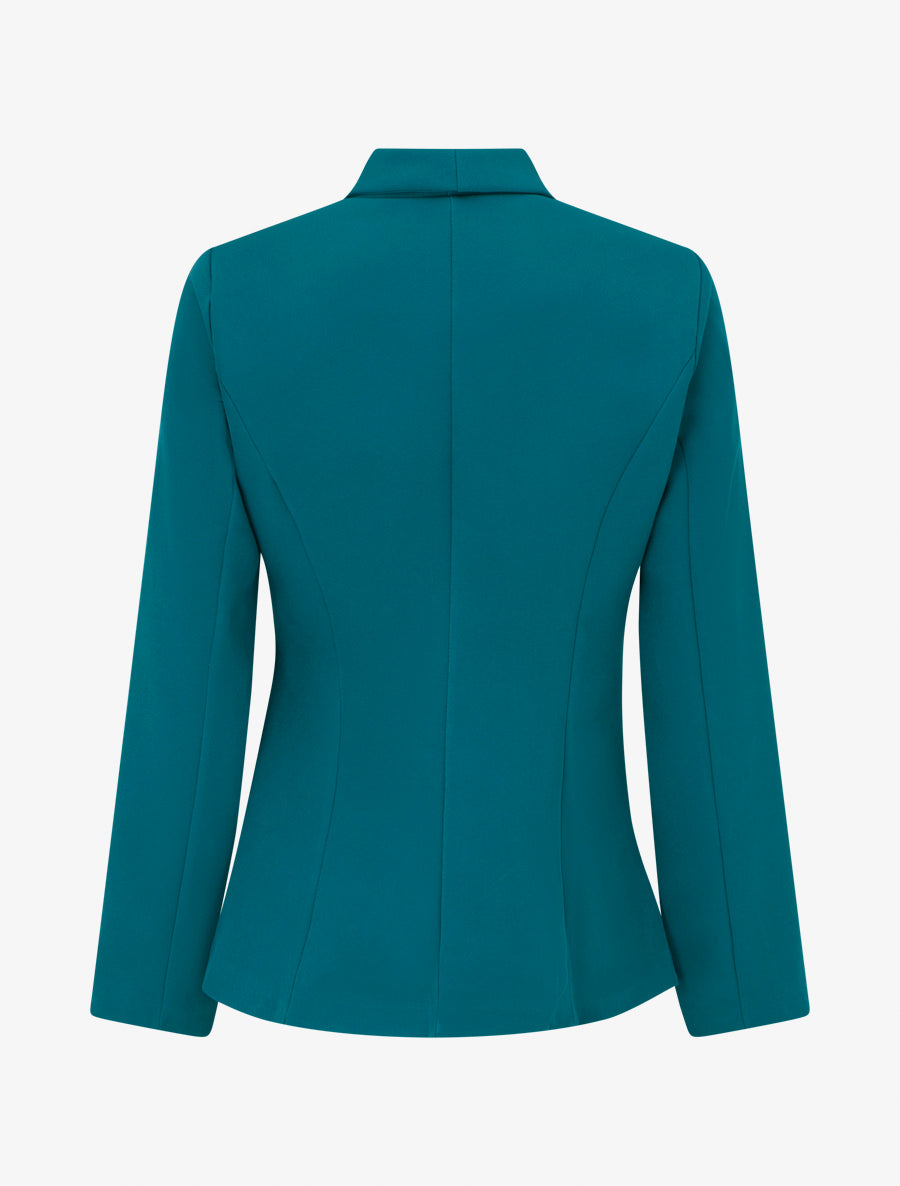 Blazer uni à nouer - Bleu canard - 2