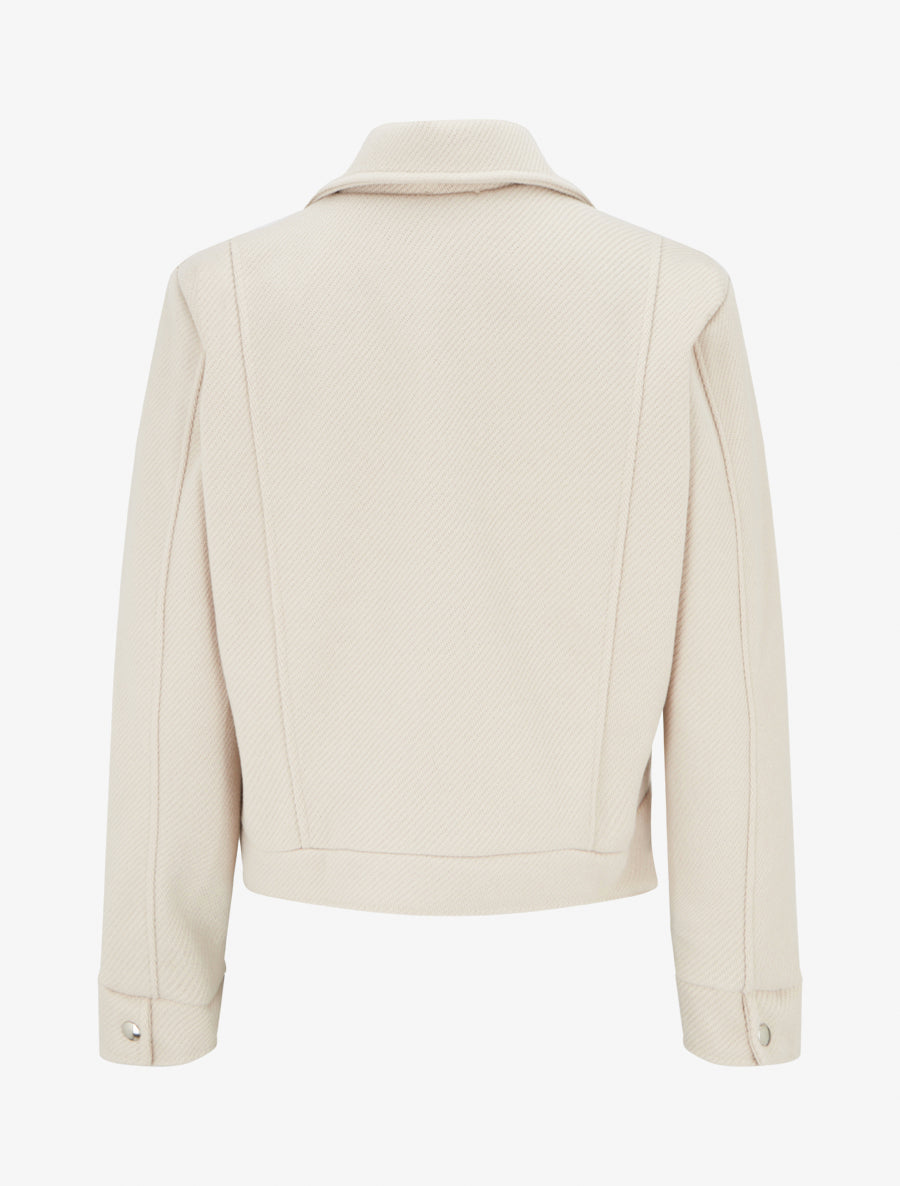 Blouson boutonné à poche à rabat - Beige - 2