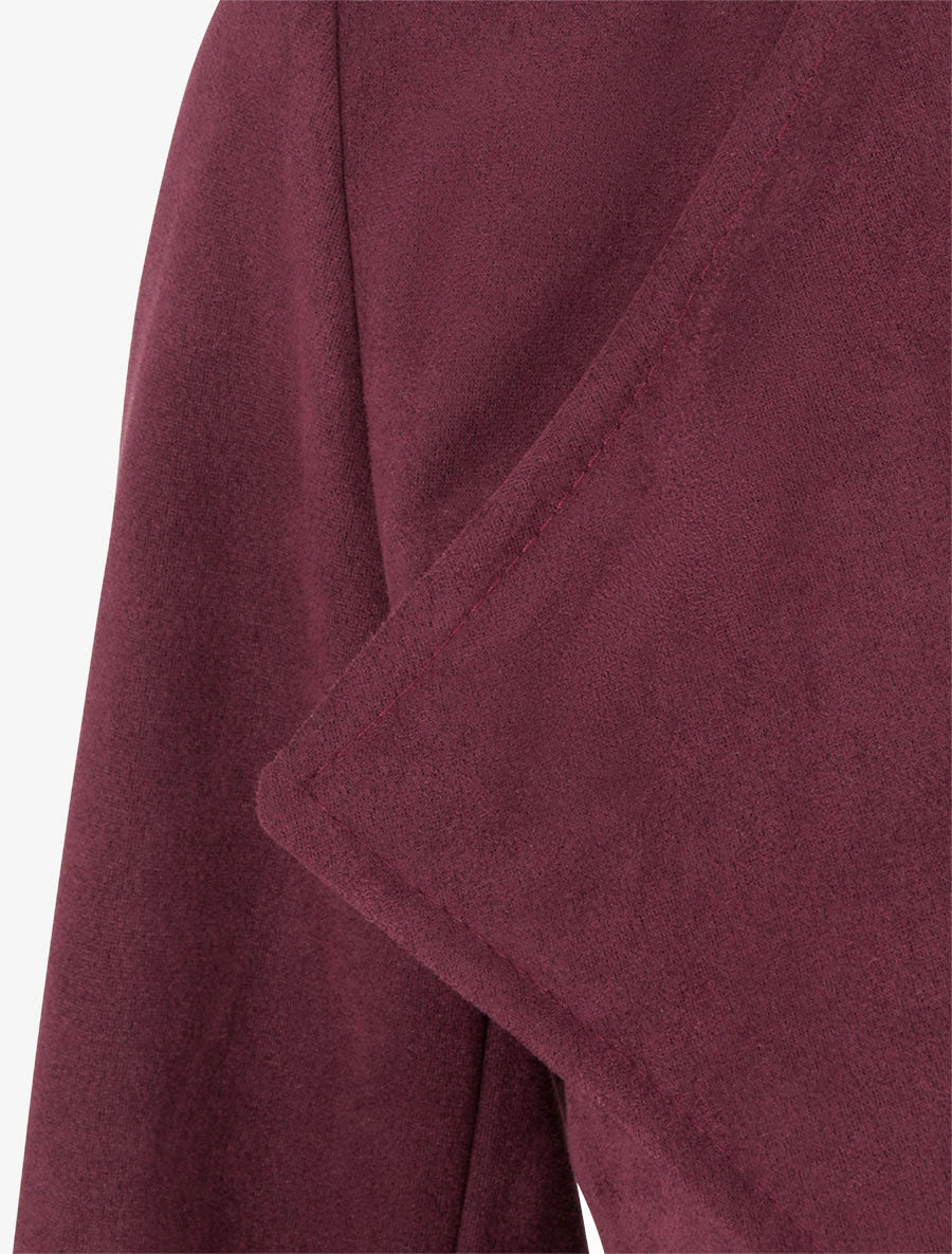 Veste en suédine à poches décoratives zippées - Prune