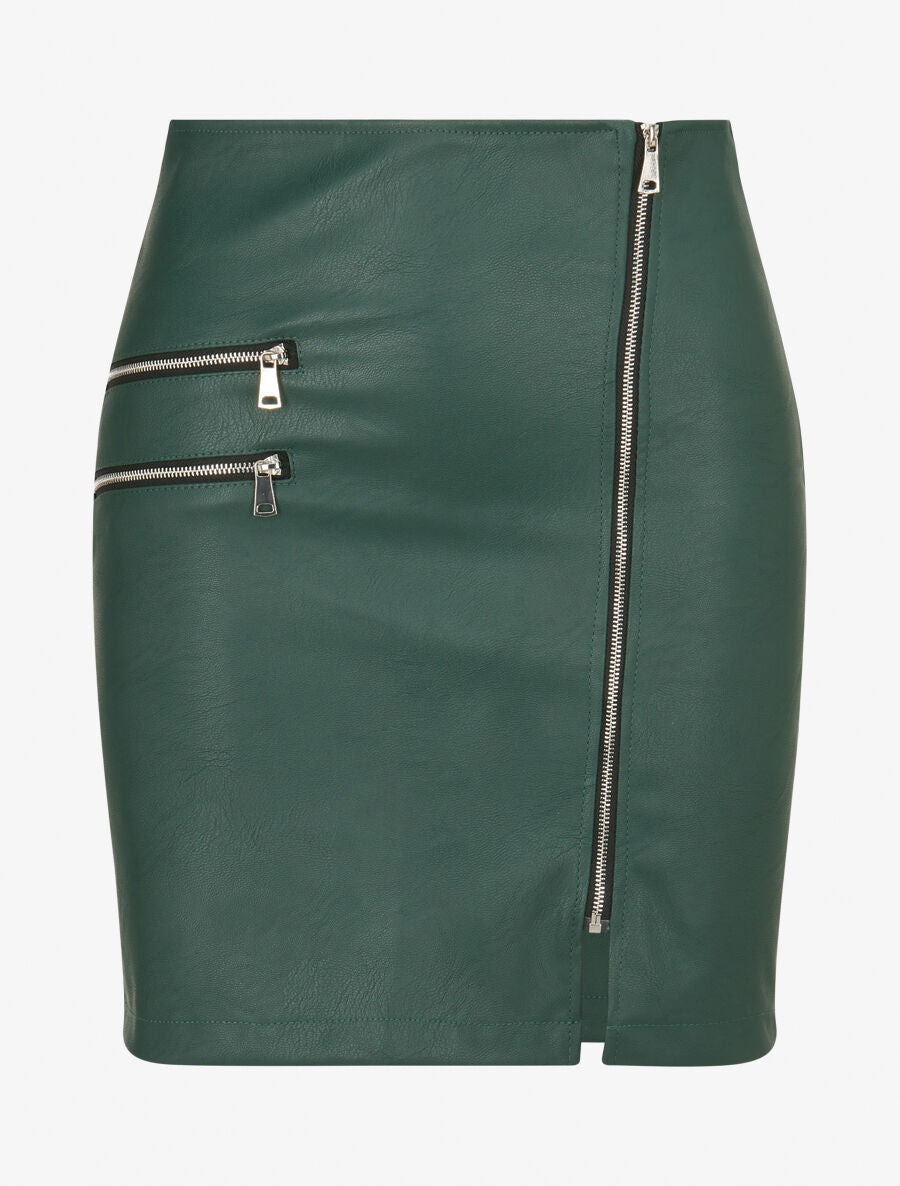 Jupe moulante en simili - Vert - 4