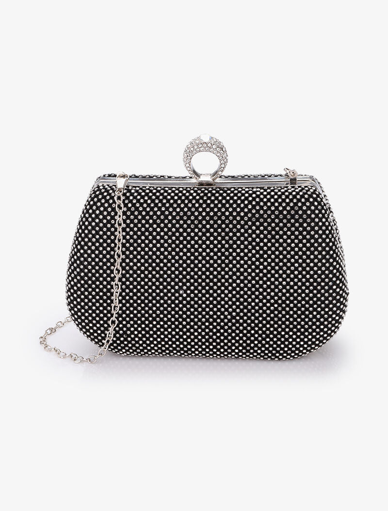 Minaudière de soirée à fermoir bague - Noir - 1