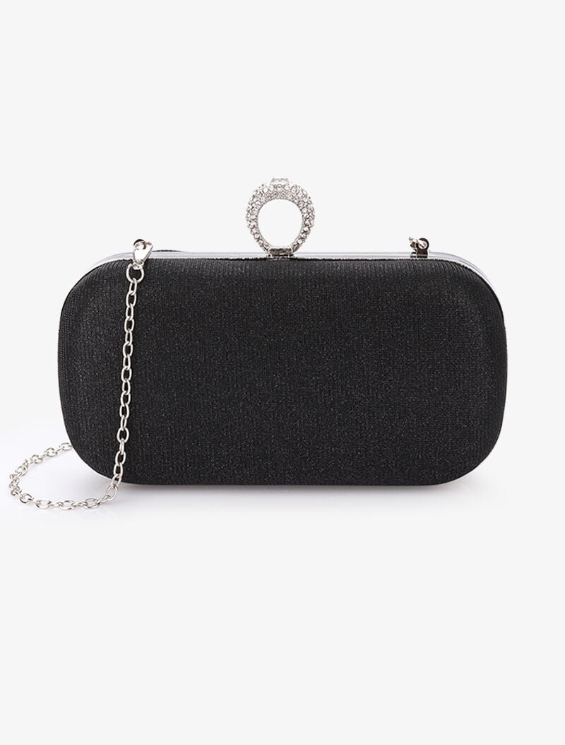 Minaudière à paillettes et fermoir bague - Noir - 5