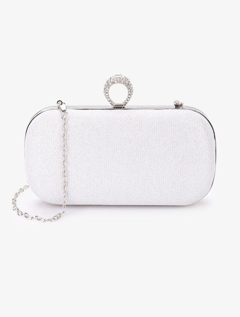 Minaudière à paillettes et fermoir bague - Argent - 1