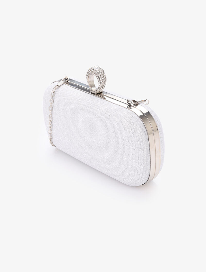 Minaudière à paillettes et fermoir bague - Argent - 2
