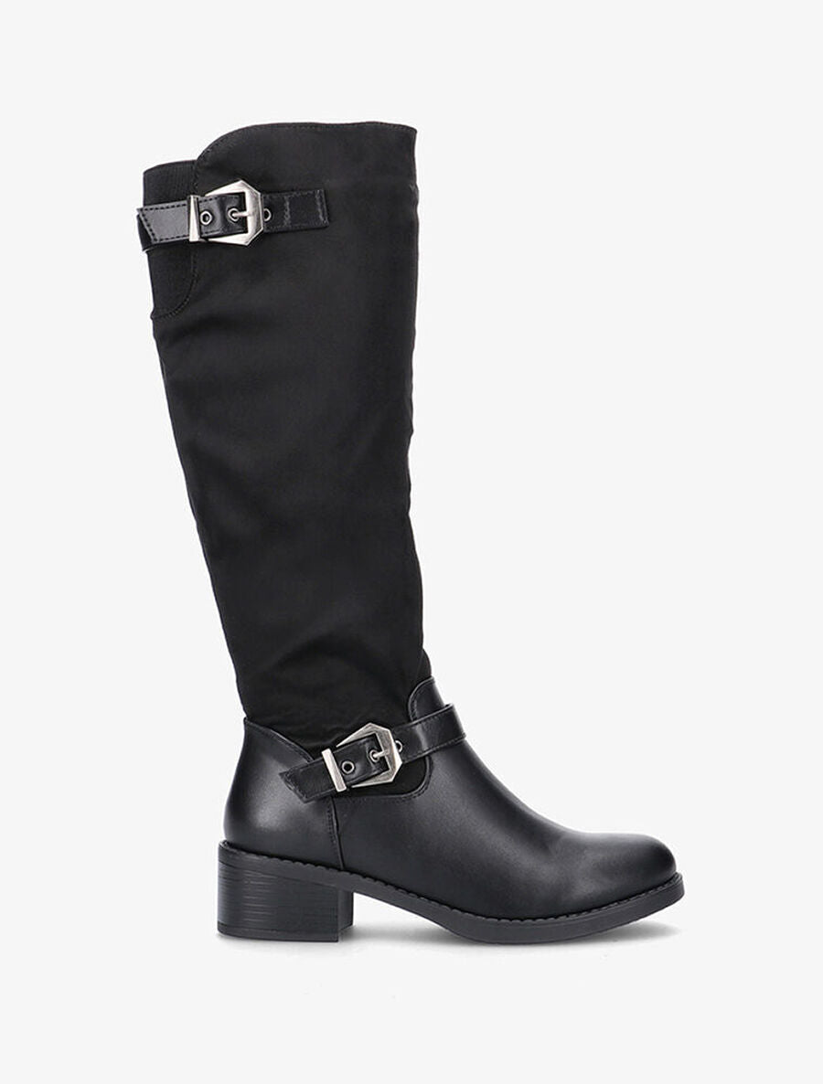 Bottes bimatière à sangles - noir - 5