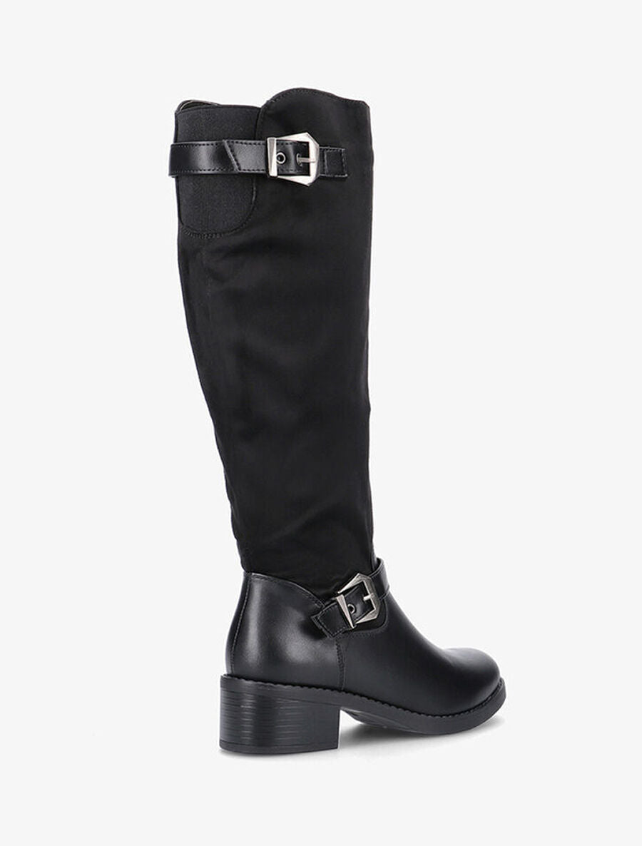 Bottes bimatière à sangles - noir - 4